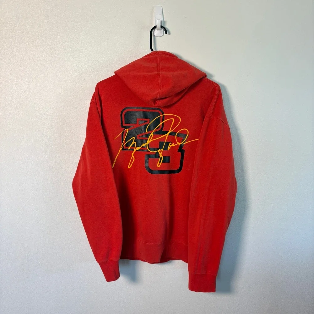 Jordan Brand Mens Red Racing Checkerboard Jumpman Signature Hoodie Size M - Picture 3 of 8